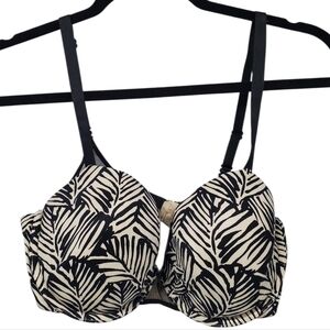 Victoria's Secret FABULOUS Lined Demi/Demi Double Bra 36D Zebra Print Goth
